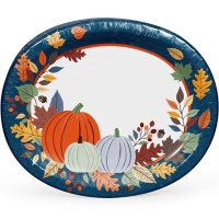 Member's Mark Hello Harvest Oval Paper Plates, 10" x 12" (50 ct.)