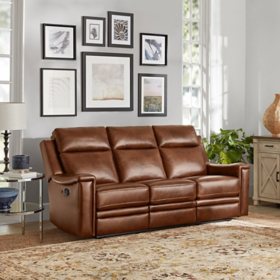 Member's Mark Livingston Leather Reclining Sofa, Assorted Colors