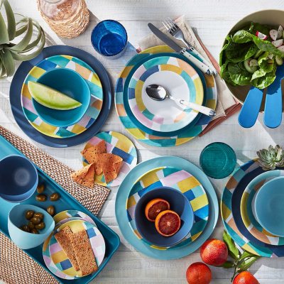 Member's Mark 18-Piece Bamboo Melamine Dinnerware Set (Assorted Colors) -  Sam's Club