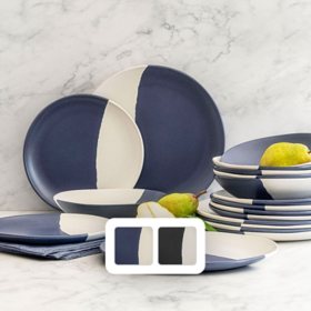 Member's Mark 24 Piece Modern Stoneware Dinnerware Set White