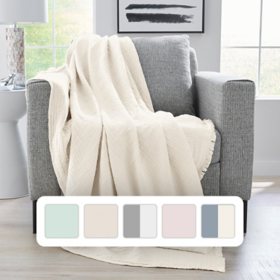 Member's Mark Two Tone Gauze Throw, 60" x 70", Choose Color