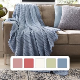 COZY TYME Adina Grey Extra Soft, Silk Touch Acrylic 50 in. x 60 in. Throw  Blanket T391-30GR-HD - The Home Depot