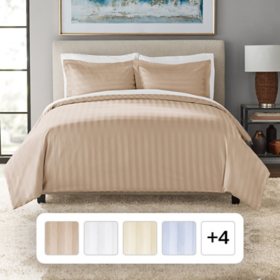 Member's Mark 700-Thread-Count Striped Egyptian Cotton Duvet Cover Set, Assorted Sizes