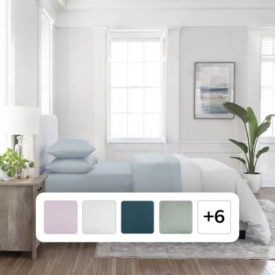 Blue Member's Mark 450-Thread-Count Sheet Set-Solid - Blue Crest - TWXL