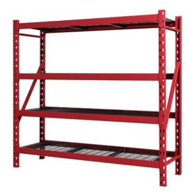 Member's Mark 4 Shelf Industrial Storage Rack, 77" W x 24" D x 72" H 