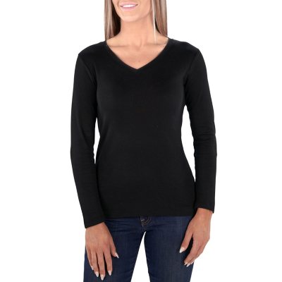 MM LDS LS VNECK TR1 - BLACK - Sam's Club