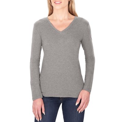 MM LDS LS VNECK TR3 - GREY - Sam's Club