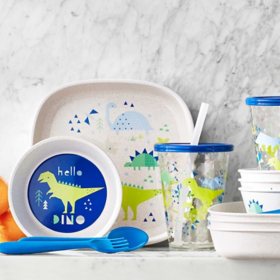 Member's Mark 20-Piece Break-resistant Wheat Straw Kids Dinnerware Set (Assorted Colors)