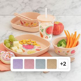 Member's Mark 20-Piece Break-resistant Wheat Straw Kids Dinnerware Set, Choose Color