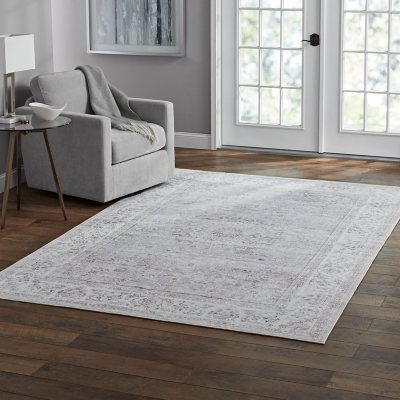 Member's Mark Everwash Washable Area Rug, Light Grey