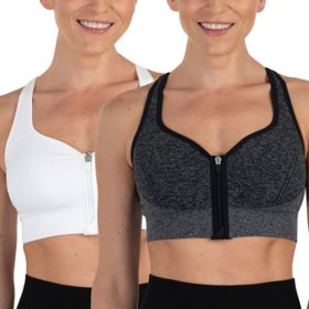 Member's Mark Ladies 2 Pack Zip Front Sport Bra