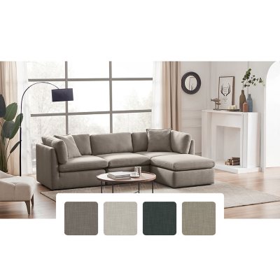 Memberâ€™s Mark Transitional Modular Fabric Sofa with Storage Ottoman