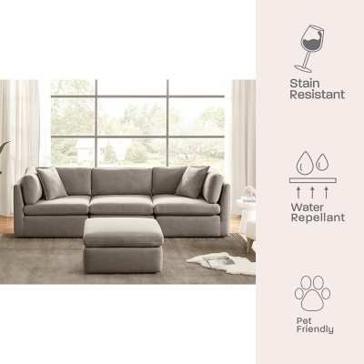 Member s Mark Transitional Modular Fabric Sofa with Storage Ottoman Assorted Colors