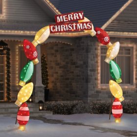 Member's Mark 8' Pre-Lit Stacked Ornament Arch