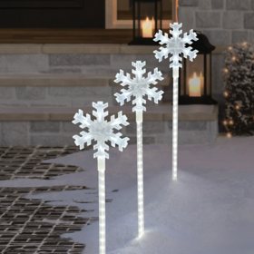 Member's Mark 5-Count Snowflake Pathway LED Lights (Cool White)		