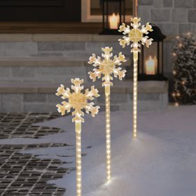 Member's Mark 5-Count Snowflake Pathway LED Lights (Warm White)		