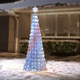 Member's Mark Pre-Lit 6' Color-Changing Tree Décor with 19 Functions (Silver)		