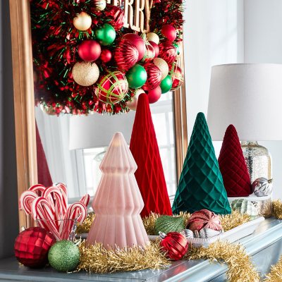 Member's Mark Prelit Set Of 4 Flocked Glass Tree- Holiday - Sam's Club