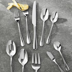 Member's Mark Premium 65 Piece Stainless Steel  Flatware Set, Assorted Finishes