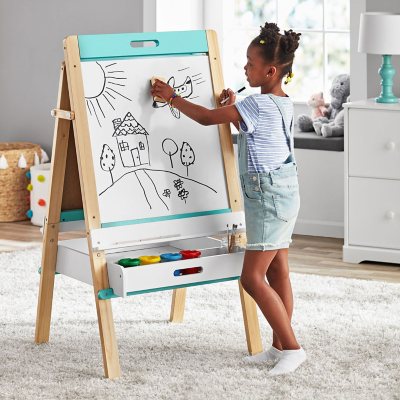  Portable Desktop Tabletop easel for kids, 2 Sided Dry Erase  Chalkboard & White Board, Dry Erase Easel for Kids, Art Easel set for  Toddler & Kids 3 4 5 6 7