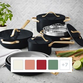 Member's Mark 11-Piece Modern Ceramic Cookware Set (Assorted Colors)