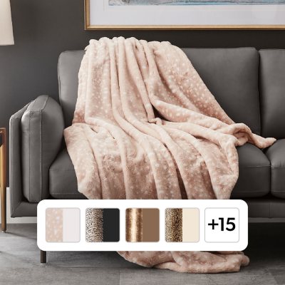 Berkshire Collection Faux Fur Plush Throw Blanket, 60x70, Choose Color
