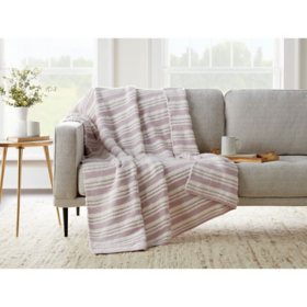 Member's Mark Cozy Knit Stripe Throw - 60"x70" (Assorted Colors)		