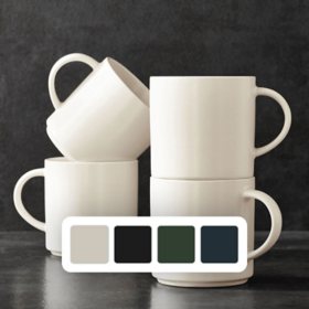 Member's Mark 4 Piece Modern Stoneware Mug Set, Choose Color