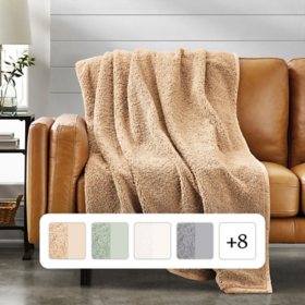 Member's Mark Teddy Faux Fur Throw 60" x 70", Choose Color