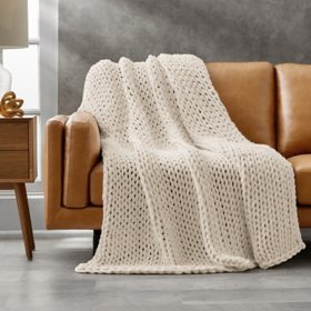 Member's Mark Oversized Super Chunky Knit Throw, 60" x 70" (Assorted Colors)
