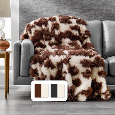 Berkshire Collection Faux Fur Plush Throw Blanket, 60x70, Choose Color