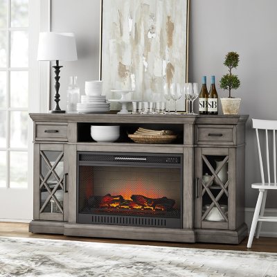 Gray fireplace tv on sale stand 70 inch