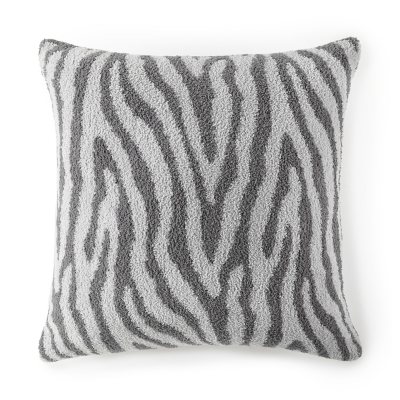 Grey Leopard Print Throw Pillow, Neutral Animal Couch Accent