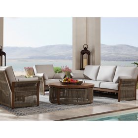 Member's Mark Monterrey Collection 4-Piece Cushioned Woven Deep Seating Set