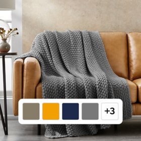 Member's Mark Oversized Chunky Knit Throw, 60" x 70", Choose Color