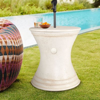 Member s Mark 22 Outdoor Patio Bistro Umbrella Table Aged White