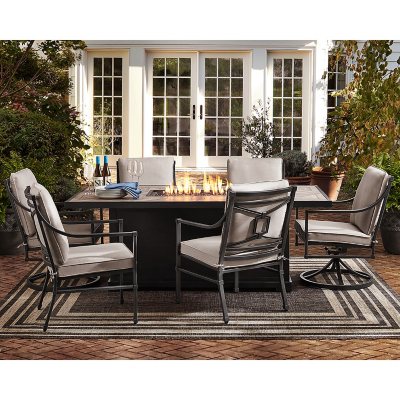 Member’s Mark Gracyn 7-Piece Fire Pit Patio Dining Set