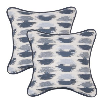 Member's Mark 2-Pack Accent Pillows with Sunbrella Fabric, Escape Denim/Spectrum Indigo