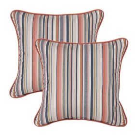 Member's Mark 2-Pack Accent Pillows with Sunbrella Fabric, Highlight Splendor/Canvas Persimmon