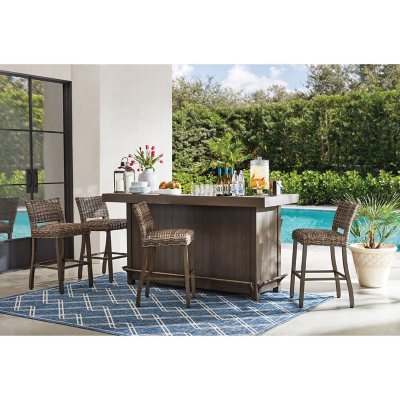 Outdoor bar discount set with chairs