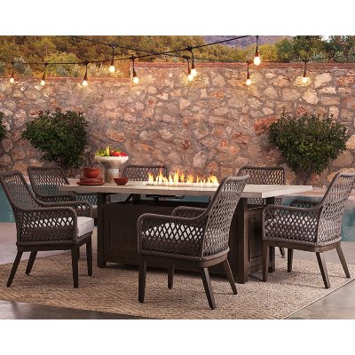 Member’s Mark Bridgewater 7-Piece Dining Set with Fire Pit