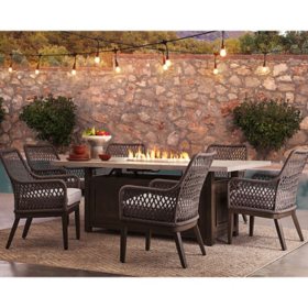 Member's Mark Bridgewater 7-Piece Dining Set with Fire