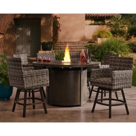 Member's Mark Halstead 7-Piece Balcony Dining Set with Fire Element