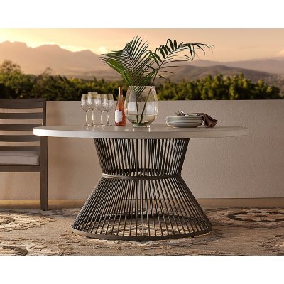 60 inch round outdoor best sale table set