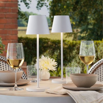 Member’s Mark White LED Patio Touch Lamps, Set of 2