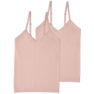 [2 PACK] Women's Long Cami Tank Tops Fit Basic Camisole Top W/ Straps PLUS  SIZES