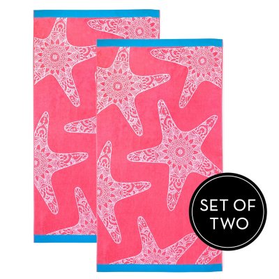 Member's Mark Set of 2 Oversized Beach Towels, 40 x 72 (Assorted Designs)