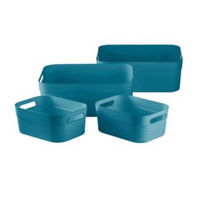 Member's Mark Storage Bins, Assorted Colors 4 pk.