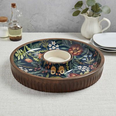 Member's Mark 15-in. Mango Wood Chip & Dip Serving Platter 