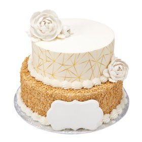 Shimmering Elegance Two-Tier Cake, Gold
